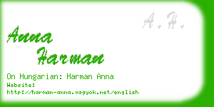 anna harman business card